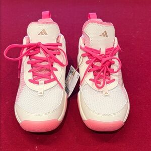 Adidas Ava Flash Low White and Pink Athletic Shoes